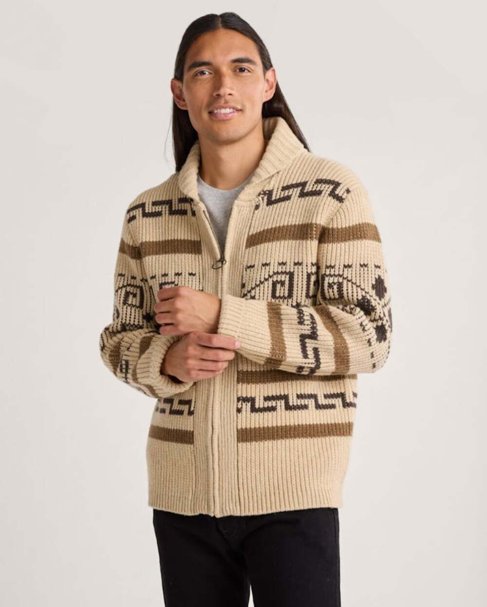 PENDLETON The Original Westerley Sweater XXL Tan Brown Full Zip Cardigan NWOT